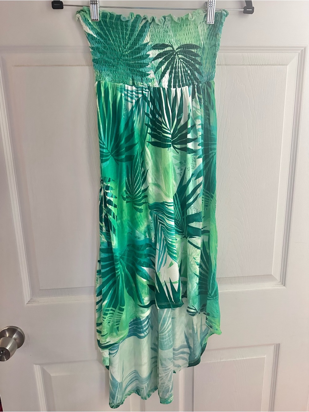 Beach Me Green Tropical Strapless Maxi Dress - 36/S/4